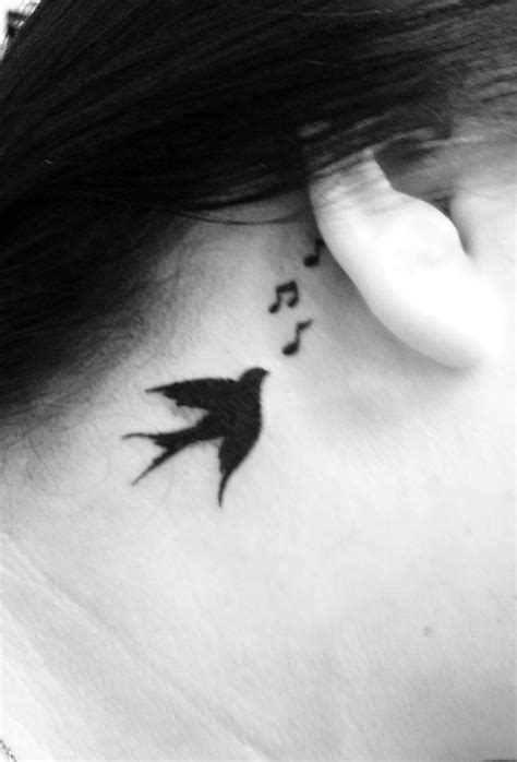 Swallow Music Note Tattoo My New Song Bird Tattoo Songbird Tattoo