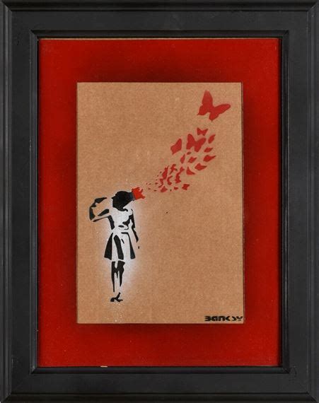 Banksy Young Girl With Butterflies Mutualart