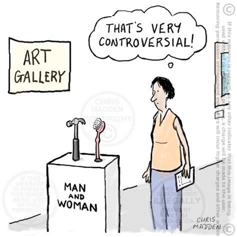 Cartoon About Art And Gender Sculpture Depicting Traditional Gender Roles Of Men And Women