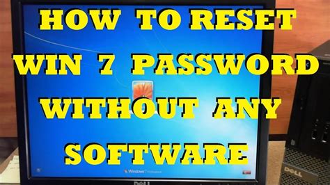 How To Reset A Password In Windows 7 Without Any Software Youtube