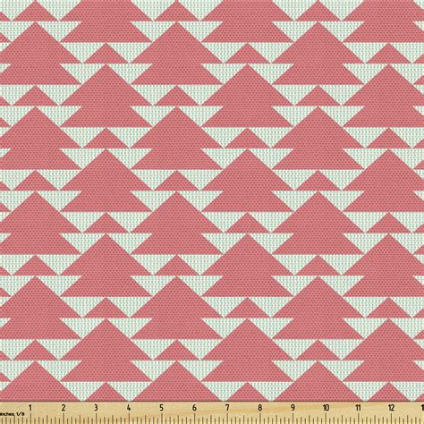 Geometric Fabric By The Yard Modern Pattern In Pastel Colors Vertical