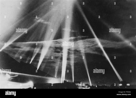 Searchlights Over Gibraltar During World War Ll Stock Photo Alamy