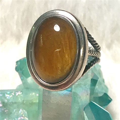 Vintage Navajo Tiger Eye Sterling Silver Ring Size Ebay Ring Size