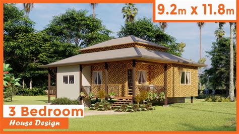 Simple Native House Design 3 Bedrooms Bungalow 106 Square Meters