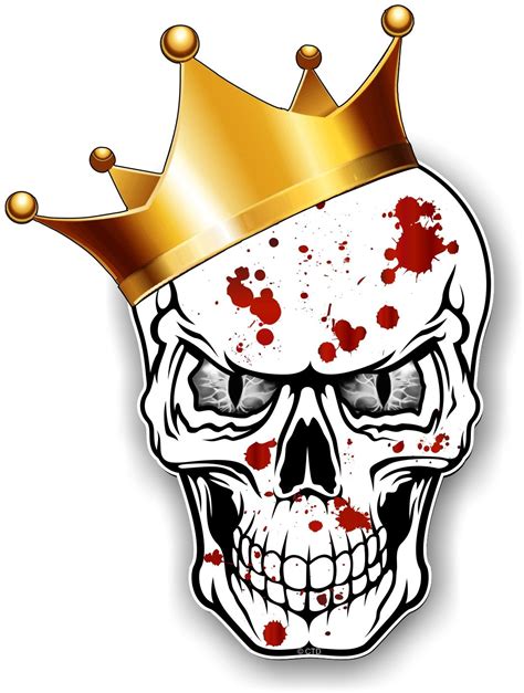 Gothic King Of Skull Skulls With Grey Evil Eyes And Crown Blood
