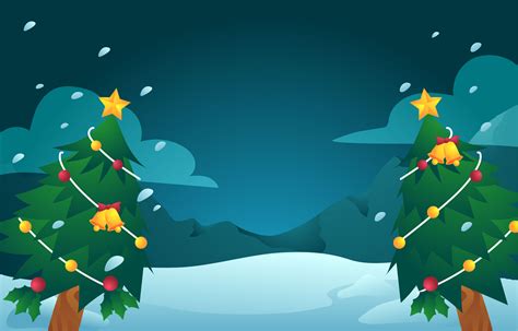 Christmas Tree Background On Snowy Field 1413590 Vector Art At Vecteezy