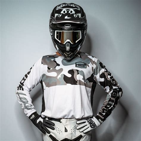 Customised Motocross Jersey - Stealth/White Camo (Kids) - MotoLoko