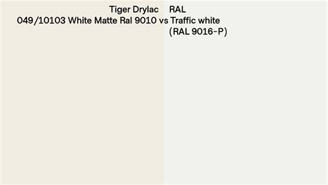 Tiger Drylac White Matte Ral Vs RAL Traffic White RAL