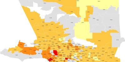 It has a land area of 4,061 square miles. Los Angeles ca zip code map - Los Angeles county zip code ...