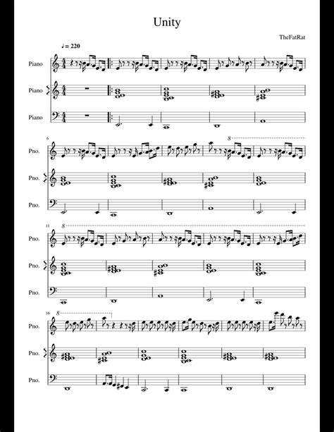 Möchtest du das noten lesen effektiv und nachhaltig lernen? Unity sheet music for Piano, Synthesizer download free in ...