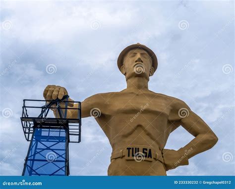 Statue Of The Driller In Tulsa Oklahoma Editorial Photography Image