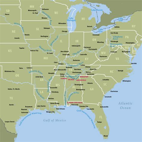 United States Inland Waterways Map