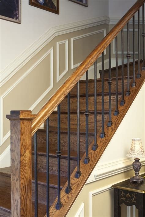 Wrought Iron And Wood Railing Stair Designs