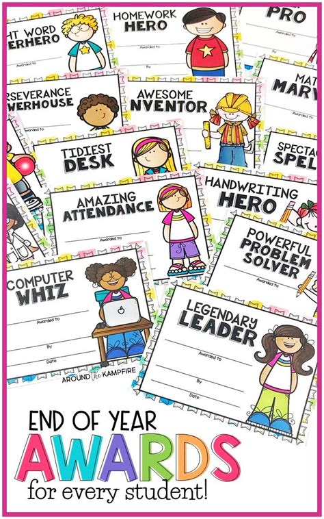 End Of Year Awards 160 Editable Color Bandw Digital Preschool