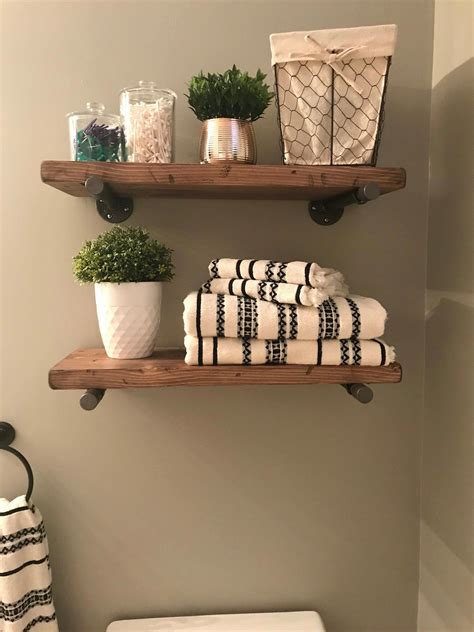 Rustic Floating Shelf Farmhouse Floating Shelves Industrial Pipes