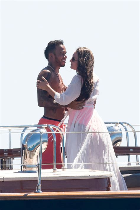 Lewis Hamilton Displays Chiselled Abs As He Cosies Up To Mystery