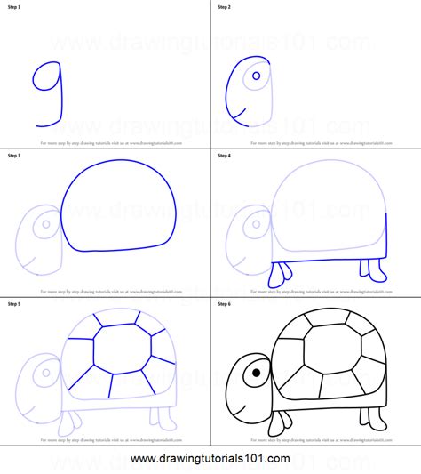 Not only does it teach how to draw the animals in easy to follow steps, but it also has facts about each animal in the book. How to Draw a Turtle using Number 9 printable step by step ...