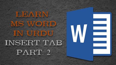 How To Learn Insert Tab On Table And Its Features In Ms Word Part 2