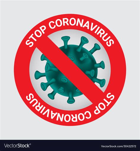Stop Corona Virus Sign Caution Coronavirus Vector Image