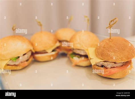 Mini Hamburgers Mini Burgers Party Food Finger Food Sliders Stock