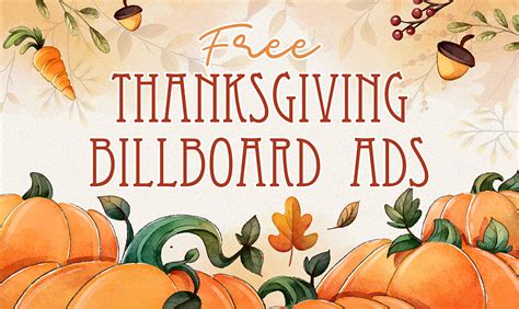 Free Thanksgiving Billboard Ads