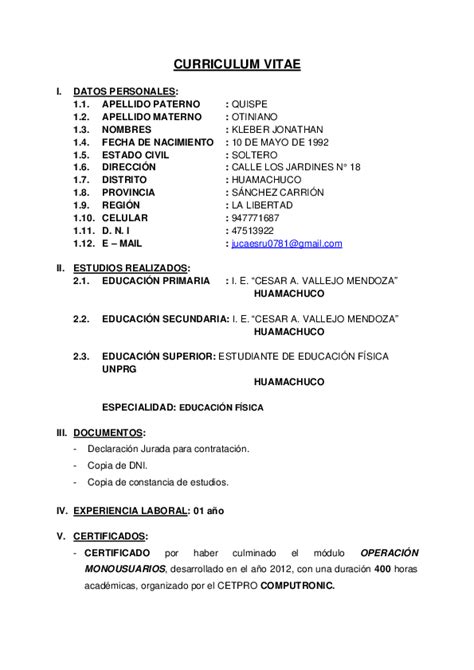 Download Curriculum Vitae Exemplo Preenchido Em Mocambique Png Letrede