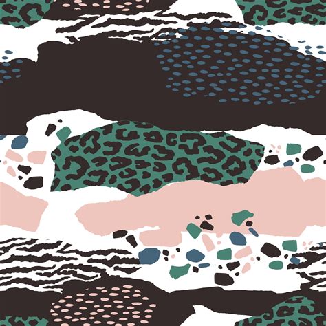 Abstract Seamless Pattern With Animal Print Trendy Hand