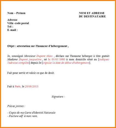 Exemple De Lettre Pour Une Attestation D Hebergement Financial Report