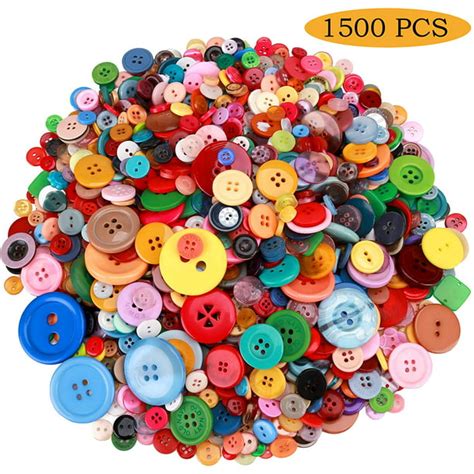 1200pcs Assorted Sizes Resin Buttonsround Craft Buttons For Sewing Diy
