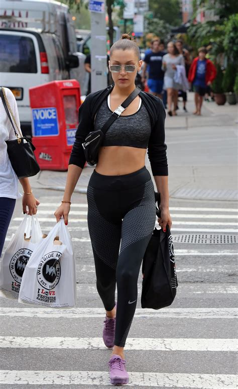 bella hadid turns the post gym grocery run into an athleisure fashion moment vogue