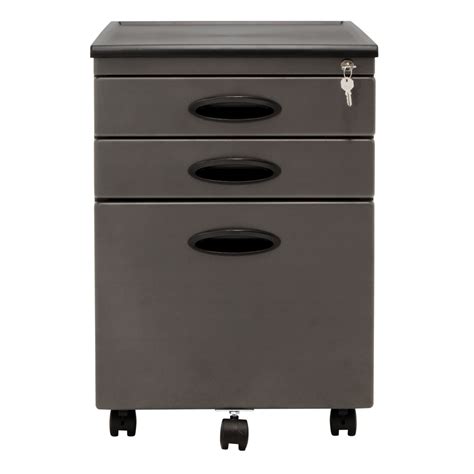 Filing pedestal cabinet file office 3 drawers chest lockable under desk 4 colour. 3 Drawer Metal Mobile File Cabinet with Locking Drawers in ...