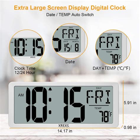 Buy Xrexs Large Digital Wall Clock 1346 Large Lcd Display Wall
