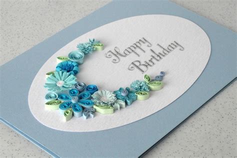 Handmade Birthday Card Quilled Paper Quilling Flowers