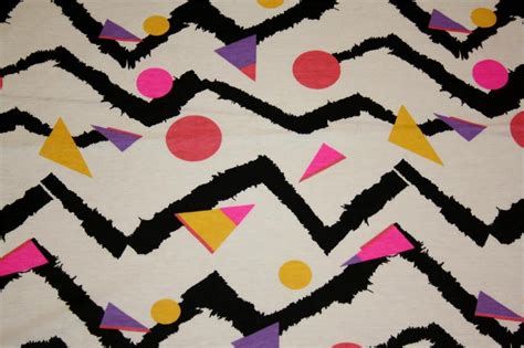 Vintage 1980s Original Electro Geometric New Wave Retro Print Fabric 2m