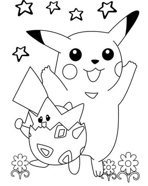 Togepi And Pikachu Coloring Page Free Printable Coloring Pages For Kids