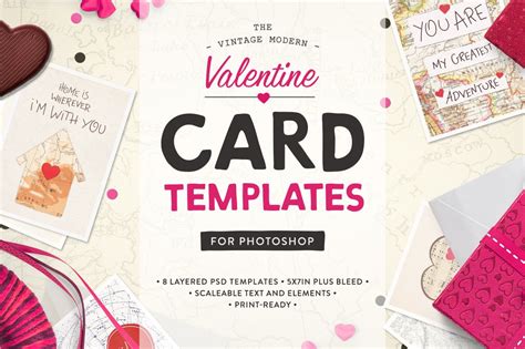 Valentine Card Templates Ps Card Templates Creative Market