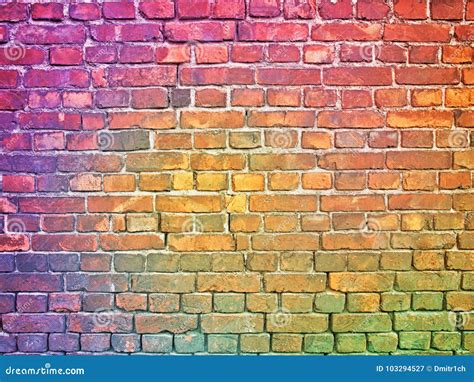 Multicolor Brick Wall Bright Color Stone Surface Background Stock