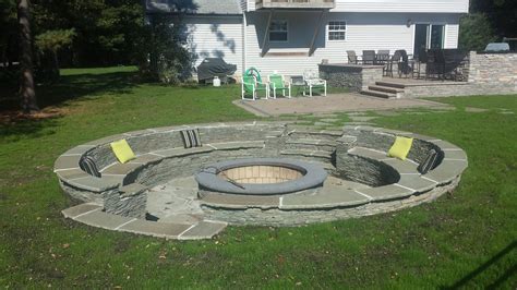 Sunken Stone Fire Pit Homemade Fire Pit Outdoor Fire Pit Fire Pit