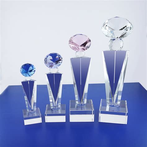 Crystal Glass Diamond Trophy Awards Recognition Achievement Etsy