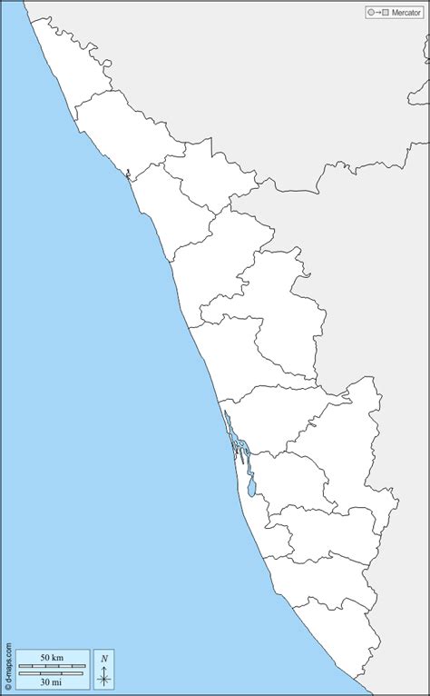 Maps Of Kerala Districts Map Of Kerala State Showing The Layout Of
