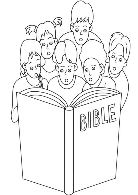 The Kids Reading Bible Coloring Page Download Print Or Color Online