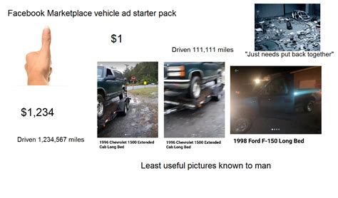 Facebook Marketplace vehicle ad starter pack | /r/starterpacks