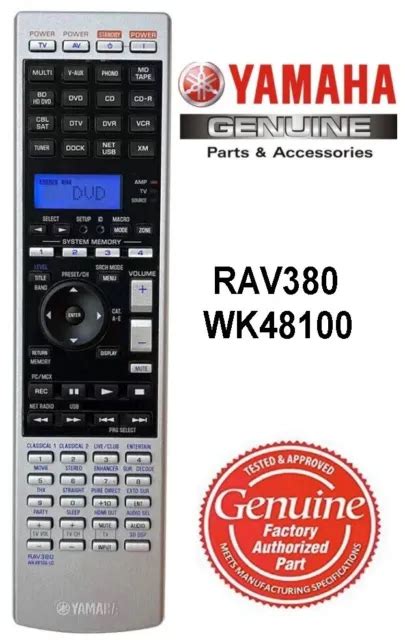 New Genuine Oem Yamaha Rav Wk Remote Control Audio Receiver Rx Z Rxz