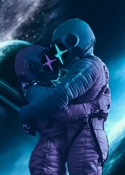 Astronaut Love In Galaxy An Art Print By Alemcoksa Astronaut Wallpaper Astronaut Art Space