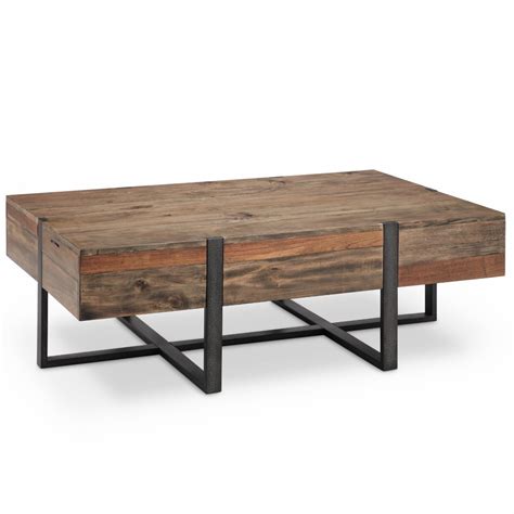 Magnussen Prescott Modern Reclaimed Wood Rectangular Coffee Table In Rustic Honey T4344 43