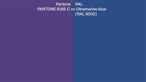 Pantone 8165 C Vs Ral Ultramarine Blue Ral 5002 Side By Side Comparison
