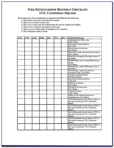 Nfpa Build Monthly Inspection Forms Emergency Generator Monthly Test