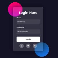Glassmorphism Login Form Using HTML And CSS Code