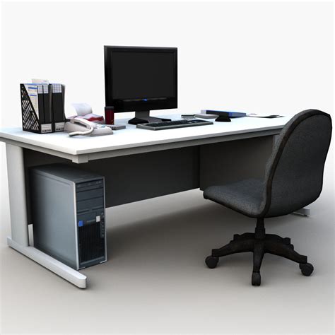 Pc Office Desk 3d Cgtrader