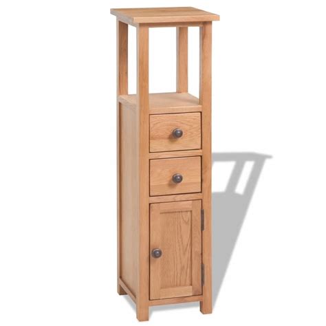 Freestanding bathroom cabinets at argos. Slim Tall Oak Corner Cabinet Small Wooden Bathroom ...